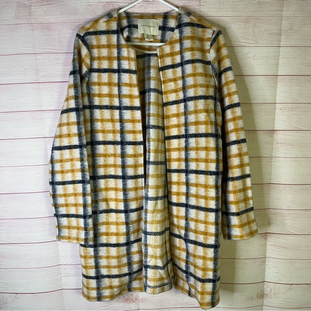Cynthia Rowley Open Front Wool Blend Lightweight Jacket‎ Coat Size Medium